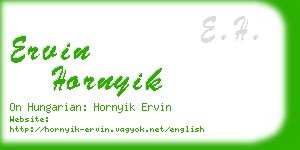 ervin hornyik business card